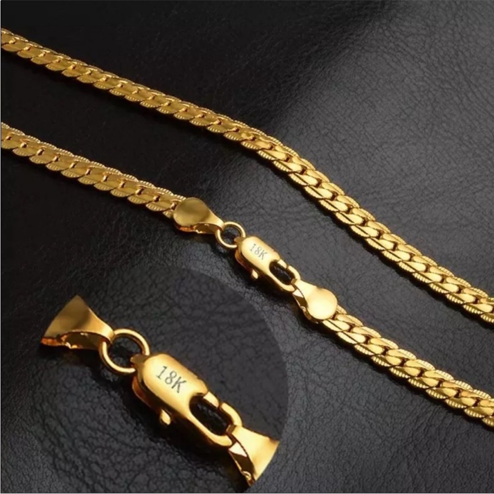 20” NEW 18K GOLD SNAKE NECKLACE - Picture 3 of 3